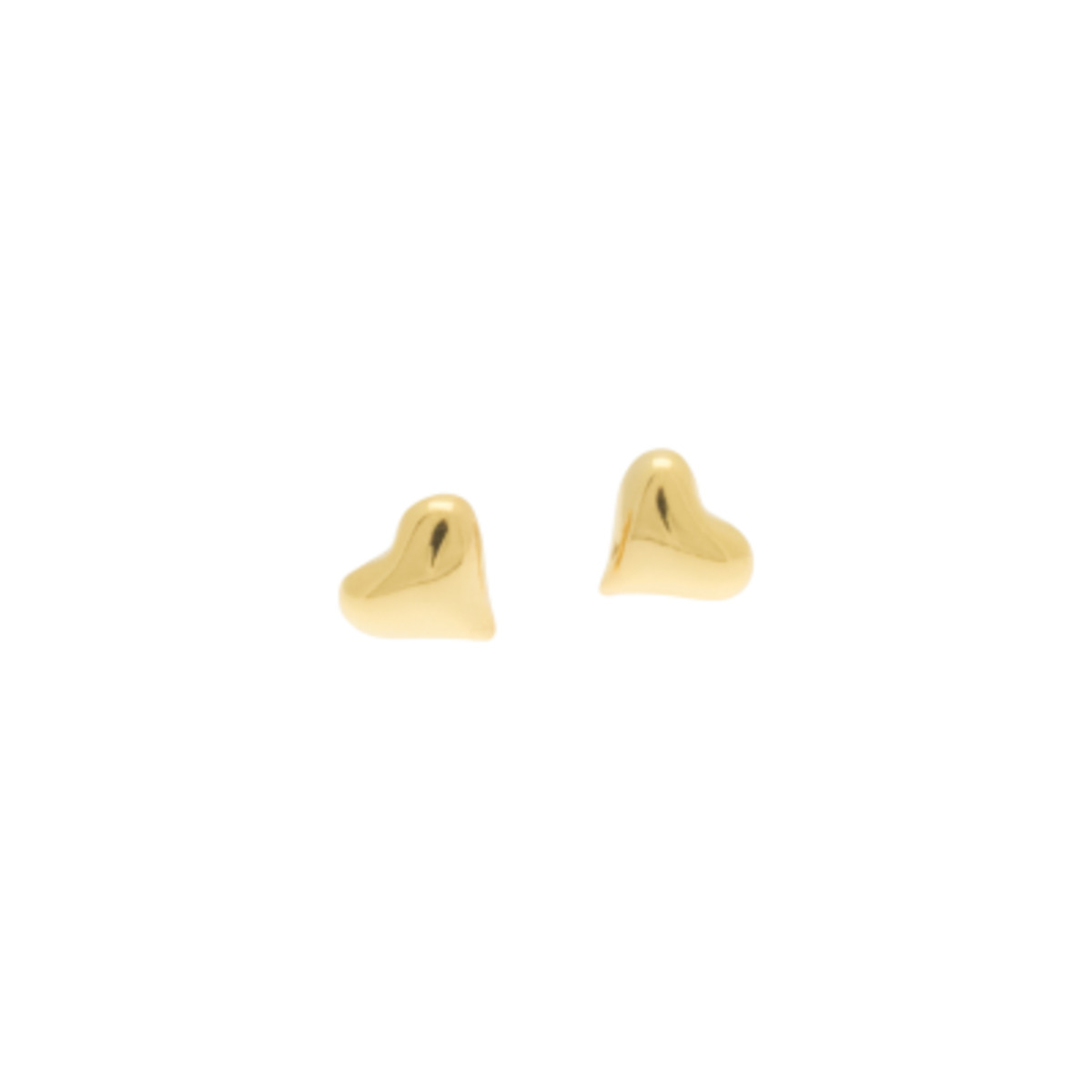 Shiny Gold Heart Stud Earrings - Miss Milly