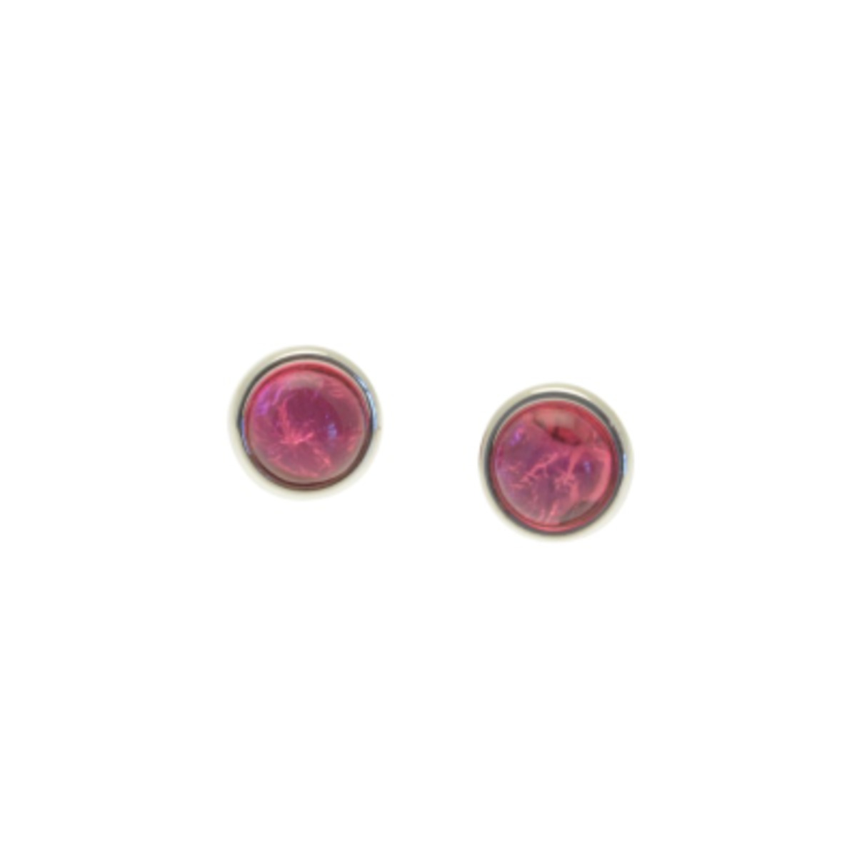 Bright Pink Foil Resin Stud Earrings - Miss Milly