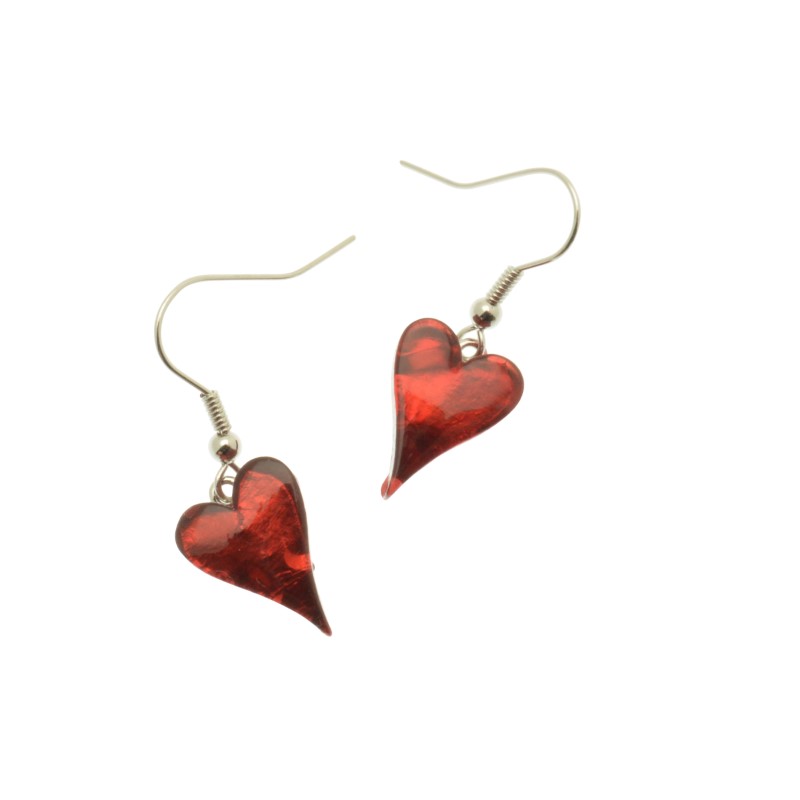 Red Heart Earrings - Miss Milly